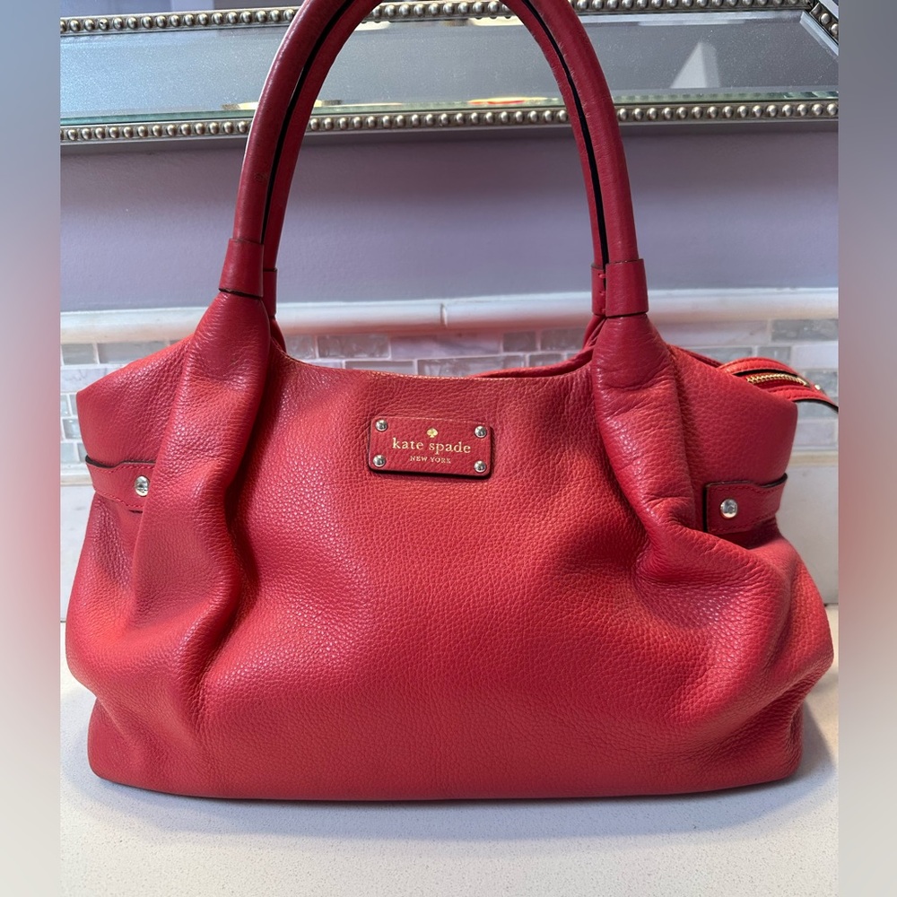 Kate Spade coral leather satchel